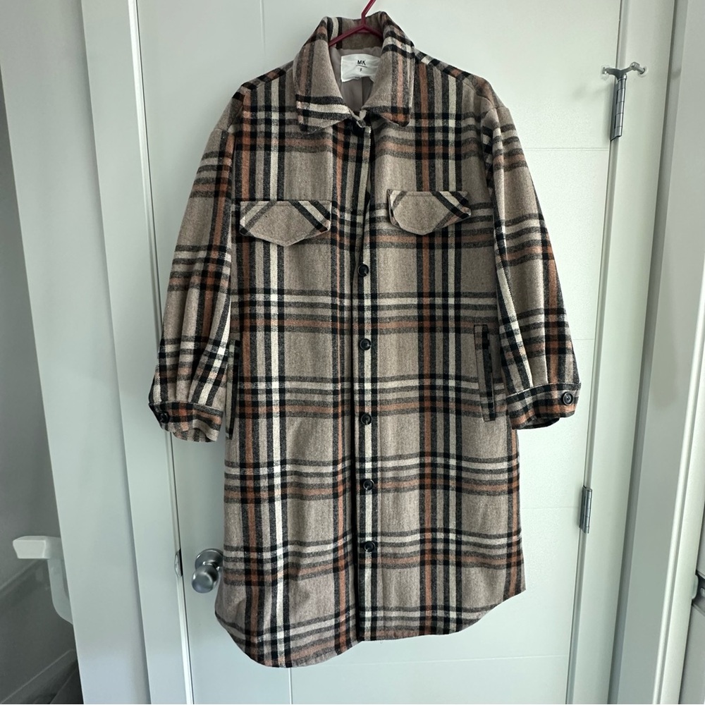 Oversized Checked Overcoat